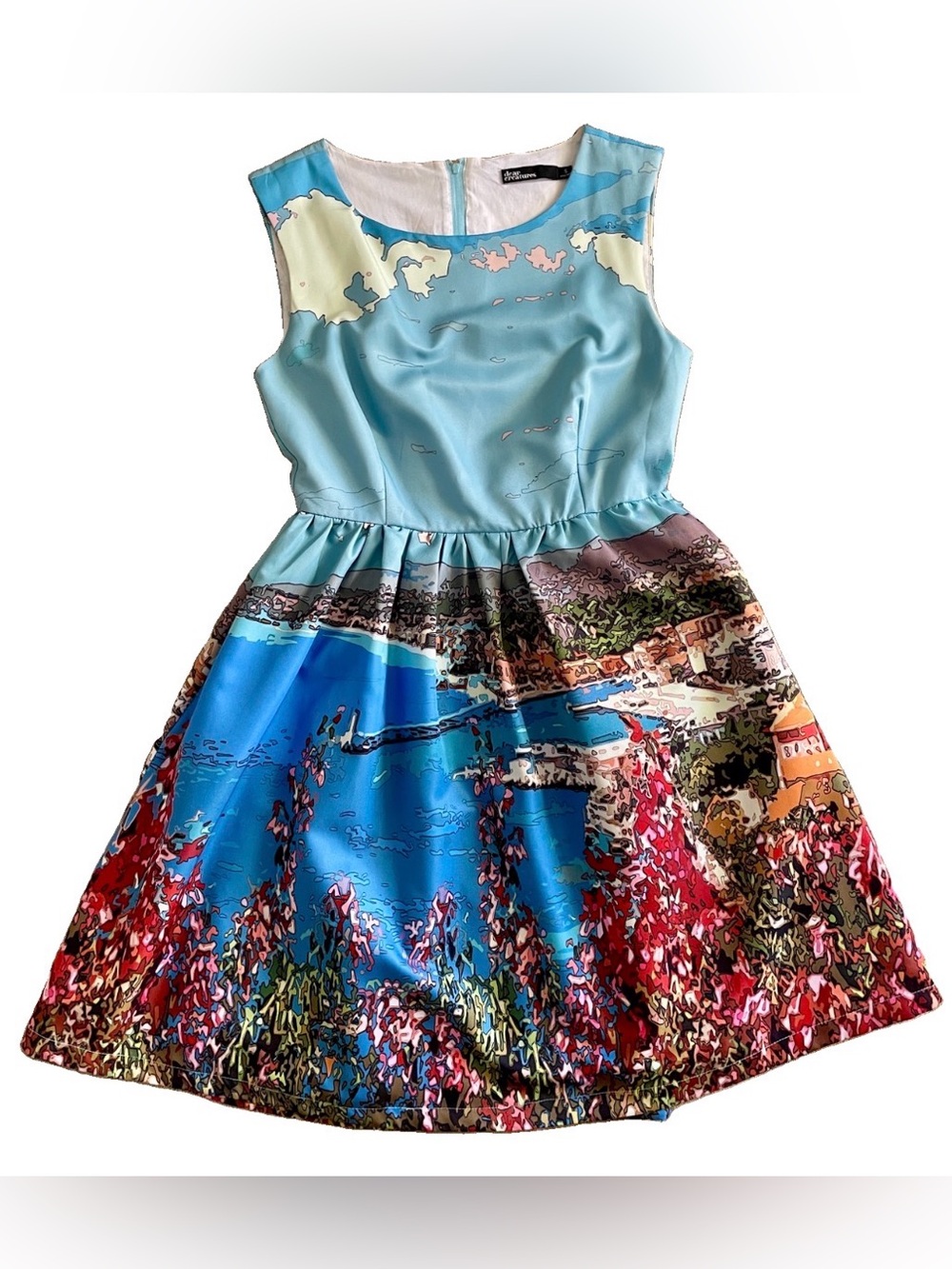 DEAR CREATURES Scenic DAY in the SHADE Pinup ROCKABILLY VLV Fit & Flare DRESS S
